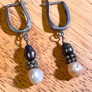Sterling pearl earrings